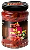 Fuego - Rote Jalapeños, geschnitten , Verleiht einer Vielzahl an Gerichten eine mexikanische Schärfe , Ideal auch für Marinaden und Dressings , 1 x 210 g