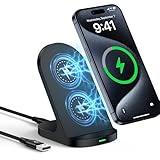 Wireless Charger,15W Qi Induktive Ladestation Induktionsladegerät,Kabelloses Ladegerät Handy Ständer für Samsung Galaxy S24 Ultra/S23/S22/S21/Note 21/20/10,Google Pixel 8/7/6/5,iPhone 15/14/13/12