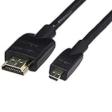 Amazon Basics Flexibles Verbindungskabel, Micro-HDMI auf HDMI, 1.8 m, Schwarz
