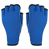 Fockety Schwimmtrainingshandschuhe, Verstellbarer Wasserhandschuh Schwimmhandschuhe mit Schwimmhäuten Schwimm-Widerstandstrainingshandschuhe für Wasserwiderstandstraining (M)