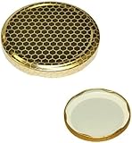 Opiros Promo Wabenkapseln für Gläser Honig Konserven goldene Deckel mit Bienenstock-Design für Gläser (Durchmesser 53 mm 100 Stück)