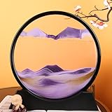 Sand in Bewegung – Blaue Sandlandschaft – Desktop-Kunst – Sandbild – Home Office Home Ornamente Glaswandkunst(Purple,5')