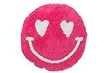 J-Line Kissen Smiley GETUFTET Baumwolle PINK/WEIß