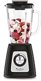 Moulinex Standmixer, elektrischer Mixer, Glasschüssel 1,75 l, Leistung 800 W, sichere Verriegelung, ergonomisch, Bohnenmahlwerk, Smoothies, Crushed Eis, Blendforce schwarz LM430810