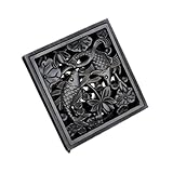 YGDLUCK Duschbodenablauf aus Edelstahl, quadratisch, Badewannenbodenablauf, Sieb, Haarfänger, Messing, schwarz, Boden-Duschablauf, Badezimmerzubehör (eine Farbe, Stil 1)