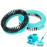 2 Stück Aufgerüsteter Spin Wischmop Ersatzbürsten Köpfe für Leifheit Clean Twist Disc Mop Ergo, Ø 15,8 cm Runden Harte Borsten Reinigungsbürste, für die Reinigung Von Harten Böden in Küche und Bad