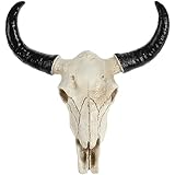 Supvox Kuhschädel Kunstharz-Wandbehang Hornschädel – Halloween-Tierschädel Longhorn-Ochse Für Kunsthandwerk Ornamente Heimwand