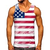 Herren Tank Top ärmelloser Hoodie Muskelshirts Gym Sport Unterhemd Männer T Shirt Herren Fitness Trägershirts Tee Hawaii Hemd Männer(Rot,S) K2978