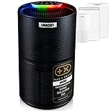 Unold 87215 Alpha Luftreiniger & 3-Fach Luftfilter (Hepa 13+ Aktivkohlenfilter+ Vorf im Schwarz entfernt Pollen, Staub, Viren und Allergene in Räumen mit bis zu 59 m²,99,97% effektiv