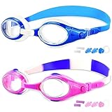 COOLOO Schwimmbrille Kinder, 2 Stück Taucherbrille Kinder, Schwimmbrille für Kinder Kind Jungen Mädchen Junior 3-15 Jahre, Anti-Fog,Kein Auslaufen