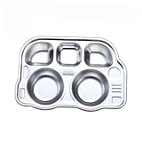 FUNOMOCYA Teller Geteilt Snackplatte Leicht Tragbar Pflegeleicht Für Junge Mädchen Und Kleinkinder Mit Lustigem Auto Design Bpa Frei Sicher