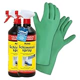2x PUFAS Schimmel-Spray Aktiv-Chlor CL 1 Liter 005404000, inklusive 1x kör4u Chemikalienschutzhandschuh