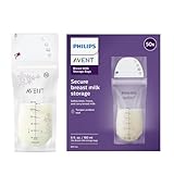 Philips Avent Muttermilchbeutel 180ml zum Aufbewahren & Einfrieren von Muttermilch, SCF603/25 , vorsterilisiert, 25 Stück