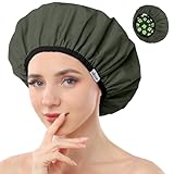Years Calm Duschhauben für Frauen Wiederverwendbar wasserdicht, Muster und einfarbig Doppelschicht-Design für doppelschichtige Nutzung, schützt Haare beim Duschen, im Spa, beim Kochen, Reinigen und