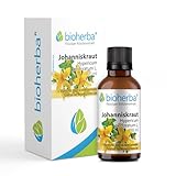 Johanniskraut hochdosiert Extrakt Tropfen Tinktur 50 ml – Tüpfel-Johanniskraut Hypericum perforatum L. Nervensystem Homocystein-Stoffwechsel & Bildung roter Blutkörperchen –Vegan, Vitamin B6 BIOHERBA