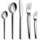 Besteck Set 6 Personen, 30 teilig Essbesteck Set inkl. Messer, Gabel, Löffel, Rostfrei Und Langlebig, Spiegelpoliert, Spülmaschinengeeignet, Besteck Edelstahl Ideal Für Haushalt Und Gastronomie