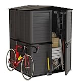 Art Plast - Gartenhaus für den Außenbereich, Anthrazitgrau – Polypropylen 151 x 146 x 200 cm – Gartenhütte mit integriertem Boden