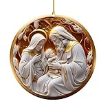 Ornaments Christmas Tree Ornaments Xmas Scene Hanging Decorations Seasonal Tabletop Scenes for Holiday Decor Terrassen Heizstrahler Lampe (B, One Size)