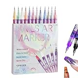 12 Farben 3D Nagellack Stift Set, Nail Art Nagelkunststift DIY Linie Nagelkunst Graffiti, DIY Nagelkunst Nagellackstifte Nageldesign (1 Box)