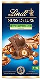 Lindt Schokolade NUSS DELUXE Vollmilch Haselnuss| 110g Tafel | Geröstete Haselnüsse in feiner Nusscrème umhüllt von feinschmelzender Vollmilch-Schokolade | Schokoladentafel | Schokoladengeschenk