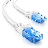 deleyCON 5m CAT.6 Ethernet Gigabit Lan Netzwerkkabel RJ45 CAT6 Kabel Patchkabel Kompatibel zu CAT.5 CAT.5e CAT.6a Cat.7 - Weiß