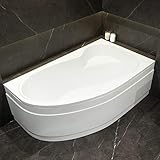 Eckbadewanne Mainz Rechts 170x100cm Komplettset inkl. Untergestell, Ab-Überlauf und Schürzen-Set, Extra stabile Badewanne Eckwanne mit Ab-Überlauf mit Zulauf mit LED mit Nackenkissen