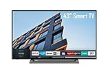 Toshiba 43LL3C63DAY 43 Zoll Fernseher / Smart TV (Full HD, HDR, Triple-Tuner, Bluetooth) - 6 Monate HD+ inklusive [2022] [Energieklasse E], Schwarz