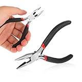 ZEYIYER Spitzzange, Multifunktionale Pliers Werkzeug Flachzange, Schmuck Zangen Spitzzange und Kneif Zange für Schmuck Drahtschneider zum Abisolieren Kabelschneiden Crimpen Mini Spitzzange