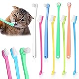 Tyqour 8 Stück Kleine Hund Zahnbürste Klein Weiche Hundezahnbürste für Kleine Hunde Katzen Zahnbürste Mini Tragbar Haustier Katzen Katzenzahnbürste für Katzen Hund Welpen Kätzchen Kleinen Rassen