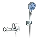 Badewannenarmatur mit Handbrause 5 Funktionen Einhebe Wannenarmatur Mischbatterie badewanne Set mit Duschbrause und 1.5m Schlauch für Badewanne und Bad Chrom