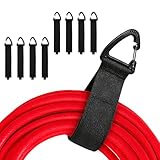 TMZELOA 8er-Set klettband kabelbinder mit schnalle – karabinerhaken schwerlast klettband wiederverwendbar aufhänger, M 35 cm 3,8 cm, bis 22 kg – verlängerungskabel organizer gartenschlauch halter