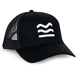 HUIIKE Trucker Cap Herren und Frauen, Schwarz Kappe Herren mit Atmungsaktivem Mesh, Cappy Mann und Damen | Einheitsgröße Verstellbare Sport Baseball Cap Sommer | Trucker Hat Schwarz Erwachsene