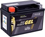 intAct - GEL MOTORRADBATTERIE Bike-Power GEL12-9-BS. Ersetzt YTX9, YTX9-BS. Motorradbatterie 12V 8Ah 170A. Maße: 150x87x105mm. Mit bis zu 30% mehr Startleistung.
