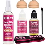 MIILYE Perücken-Installations-Kit, 120ml Haarperücken-Klebespray für Front Spitzen Perücken, Weißer Perückenkleber, Starker Halt Nahtlose Unsichtbare