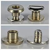 Q-tools® Buchschrauben 3,5mm silber | 10 Stück | Ledernietenset/Gürtelschrauben |Ziernieten, Schraubnieten | Verbindungsschrauben für Westerntrense, Messergriff, Taschenzubehör zum Nähen etc.
