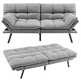 COSTWAY Klappbares Schlafsofa, Sofa mit Schlaffunktion, umwandelbares Schlafcouch mit Verstellbarer Rückenlehne, Bettsofa mit großer Liegefläche von 182 x 106,5 cm für Wohnzimmer