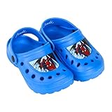 Marvel Spiderman Clogs für Jungen, Leichte Sommersandalen im Spider-Man Design, Kindergeschenk, Größe EU 28/29 | Blau