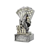 Fmzrbnih Tall Resin Statue - Poker Player Statue, tragbares modernes | Poker -Trophäen auf Deluxe Square Base Prime mit benutzerdefinierter Gravur, Lucky Hand -Statue für Sammlerfiguren, 4,52 Zoll