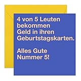 Central 23 - Lustige Geburtstagskarte – 4 von 5 Leuten - Humorvolle Glückwunschkarte zum Geburtstag für Männer Frauen Ihn Sie - Mit witzigen Aufklebern