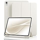 GKABXY Hülle für iPad (A16) 11. Generation 11 Zoll 2025, iPad 10. Generation 10,9 Zoll 2022 mit Stifthalter, Auto Wake/Sleep, Unterstützt Touch ID, Slim Trifold Stand Protective Cover (Cremeweiß)