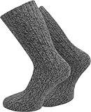 normani 4 Paar Warme Dicke Schafwollsocken wie handgestrickt/waschmaschienenfest Farbe Anthrazit Größe 39/42