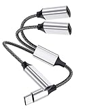 USB-C-Splitterkabel, 3-in-1, Schnellladung 60 W und Datenübertragung, OTG-Extender, 26 cm, mit 3 USB-C-Anschlüssen für iPhone 15/16/Pro, iPad Pro/Air, MacBook, Samsung Galaxy, Huawei, Tablets, Laptops