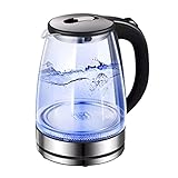 FDHESAR Wasserkocher, für Kochwasser, Glas, automatische Abschaltung, Edelstahl, Anti-Heißwasserkocher, Haushaltsküchengeräte für Kaffee und Tee