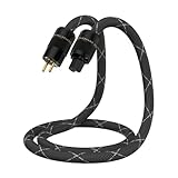 Viborg High-End Netzkabel 2m OFC HiFi Netzkabel mit Schukostecker & Kaltgerätekupplung für Subwoofer, Verstärker, DV/AV (Kaltgerätestecker C15)