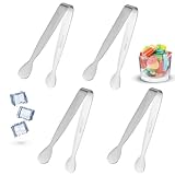 Mini Zuckerzange 4 Stück Küchen-Metallzange,Grillzange Klein,Mini Zuckerzange Edelstahl Zangen 11cm Kleine Zange für Eis, Salat, Toaster, Desserts, Vorspeisen Buffet, Kochen, Backen Und Grillen