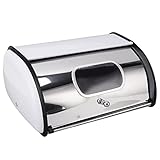 Luocute Brotkasten, Brotkasten mit Großem Fassungsvermögen, Aufbewahrungsbehälter mit Fenster, Glatte Spiegeloberfläche, Leicht zu Reinigen, für die Aufbewahrung von Lebensmitteln in (WHITE)