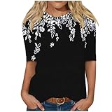 T-Shirts für Damen, V-Ausschnitt, lässig, Sommer, kurzärmelig, lockere Blusen, Übergröße, schönes kurzärmeliges T-Shirt, übergroße Hemden, lässig, lockere Hemden, weiß, M