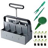 Moendergo Manueller Erdballenpresse，2' Bodenblocker Maker mit Säwerkzeugsätze, Pflanzwerkzeug Set zum Pflanzen, Sämling, Kultivierung, Garten Gewächshaus(8Pcs)