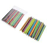 Angoily 2 Stück Pack Bunte Maniküre Nagelhautentferner Sticks aus Natürlichem Holz Doppelseitig mit Diamantspitze Nagelreinigungsstäbchen für Nagelpflege und Abgestorbene Haut