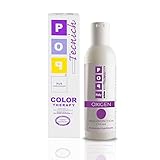 Pop Italy Color Therapy Professionelle Permanente Haarfarbe in Creme - Abdeckung 100% weißes Haar - Dermatologisch getestet - 100 ml - Farbe (7/03 Bernstein + Sauerstoff 10 Vol. 150 ml)